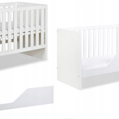KLUPŚ Łóżeczko AMELIA Biała 120x60 z barierką