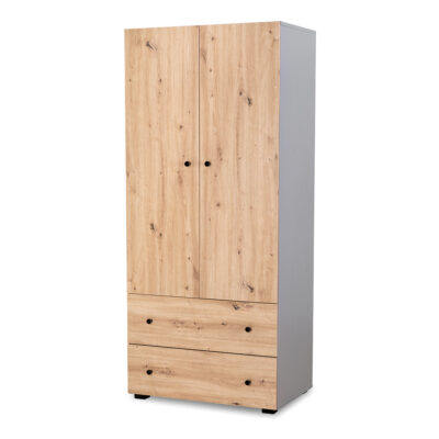 KLUPŚ  Littlesky Szafa dwudrzwiowa Pauline grafit-dąb