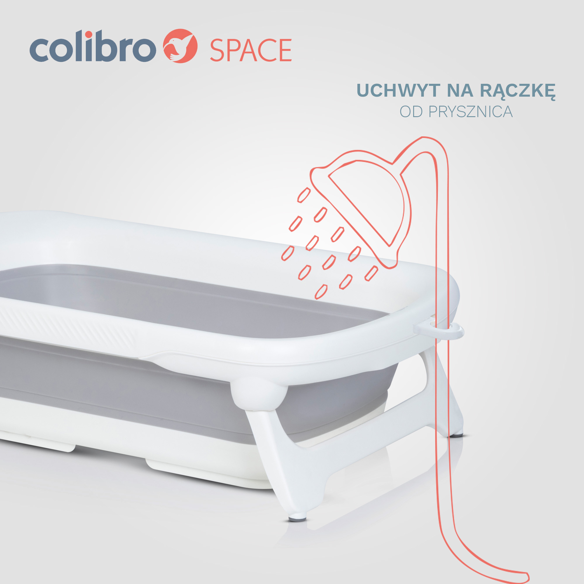 Wanienka dziecięca COLIBRO SPACE ze stojakiem i tekstylnym leżaczkiem - obrazek 4
