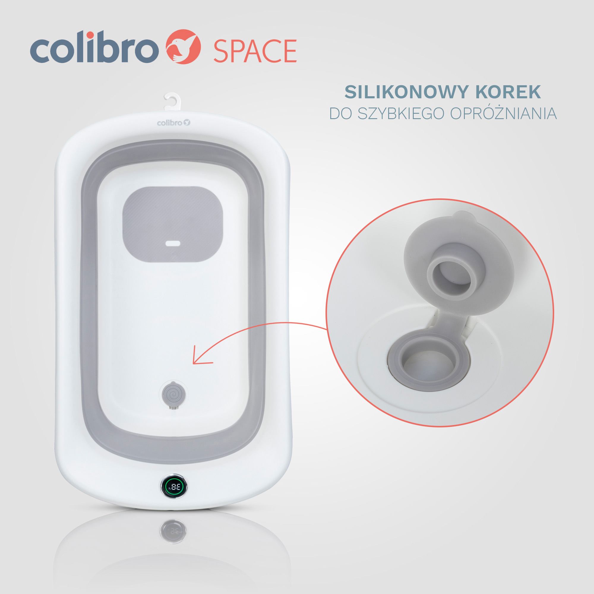 Wanienka dziecięca COLIBRO SPACE ze stojakiem i tekstylnym leżaczkiem - obrazek 5