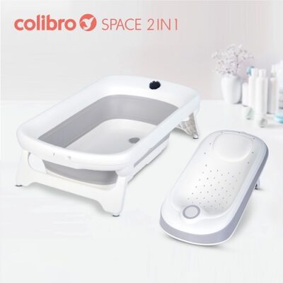 Wanienka dziecięca COLIBRO SPACE 2w1 ze składanym leżaczkiem kąpielowym i stojakiem