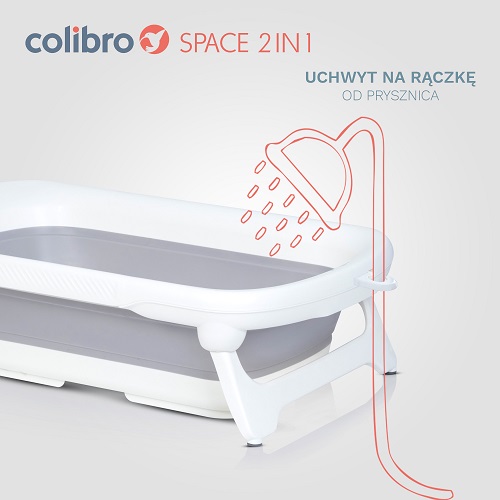 Wanienka dziecięca COLIBRO SPACE 2w1 ze składanym leżaczkiem kąpielowym i stojakiem - obrazek 7